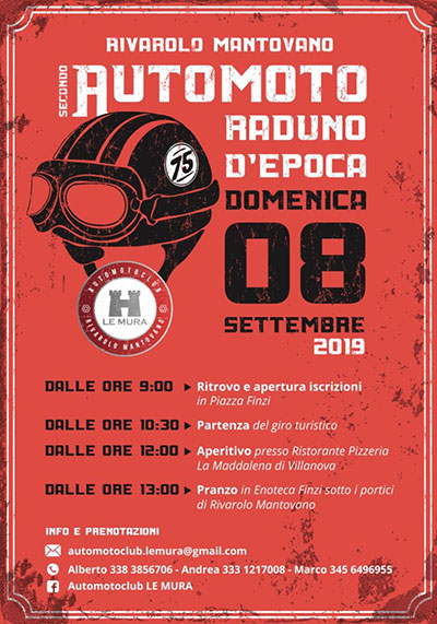 2° Automoto raduno d'epoca Rivarolo Mantovano 8/9/2019