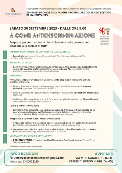 seminario A come Antidiscriminazione Mantova 2023
