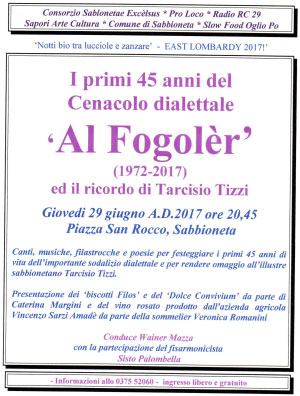 45° anniversario cenacolo dialettale Al Fogoler 2017