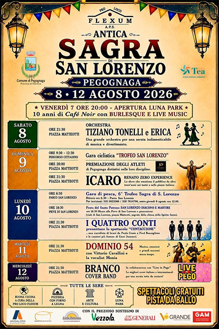 Antica Sagra di San Lorenzo 2026 Pegognaga (MN)