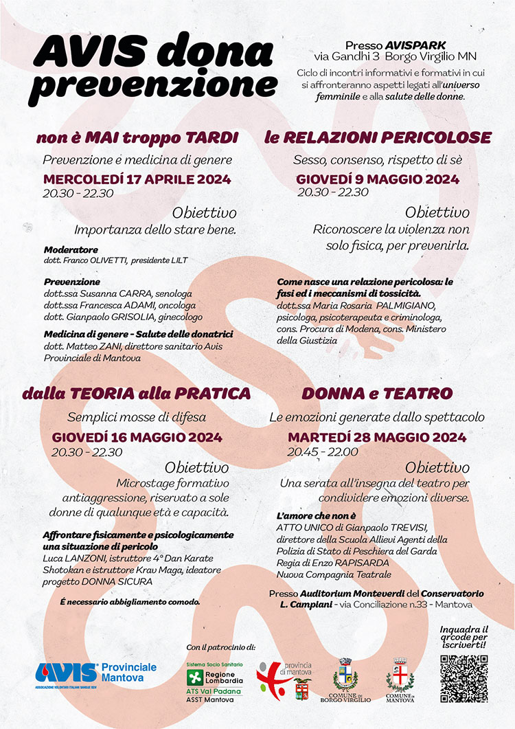 Avis Dona Prevenzione 2024 Mantova e Borgo Virgilio