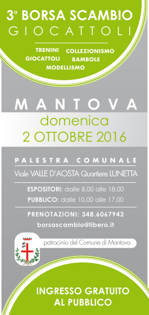 Borsa Scambio Giocattoli Mantova 2 ottobre 2016