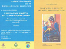 Presentazione libro Giancarlo Gozzi Come varia il dialetto nel territorio mantovano Casalromano (MN)