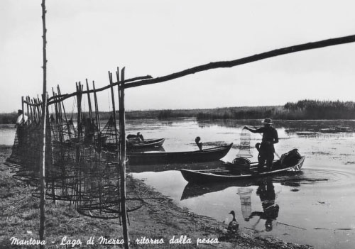 Cartolina pesca Mantova Lago di Mezzo
