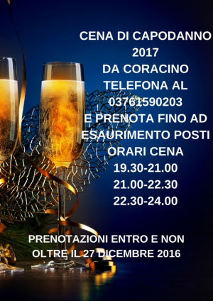 Cena capodanno 2017 Mantova Coracino