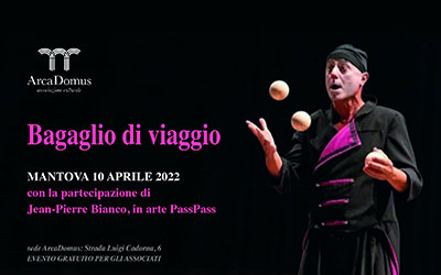 Bagaglio di viaggio clown Jean-Pierre Bianco Pass Pass Mantova 2022