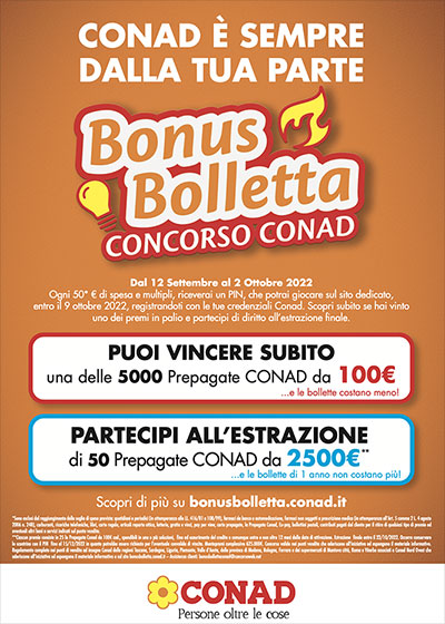 Conad Mantova bonus bolletta 2022