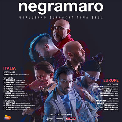 concerto Negramaro Mantova 2022 unplugged european tour