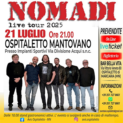 Concerto Nomadi Ospitaletto (MN) 2025