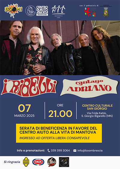 concerto I Ribelli cantano Adriano Celentano San Giorgio Bigarello (MN) 7 marzo 2025