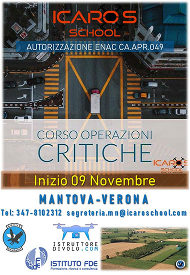 corso pilota Apr droni Mantova novembre 2020