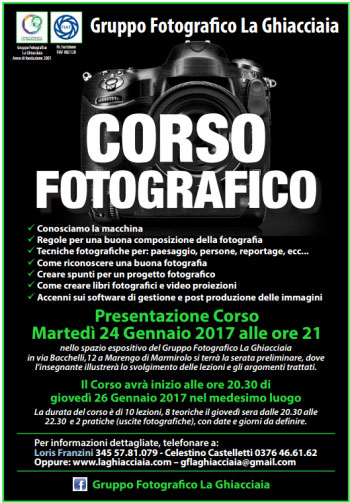 Corso fotografia 2017 Gruppo Fotografico La Ghiacciaia di Marmirolo (Mantova)