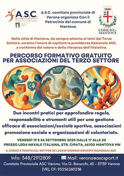 corso gratuito associazioni terzo settore Mantova 2025