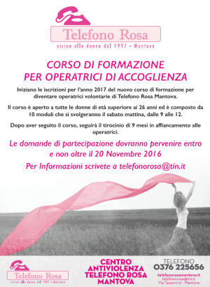 Corso operatrici Telefono Rosa Mantova 2017