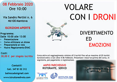 Corso Volare con i Droni Mantova 8/2/2020