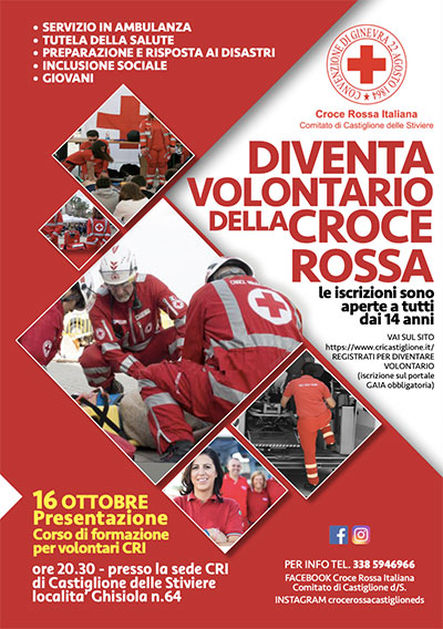 corso volontari Croce Rossa a Castiglione delle Stiviere (MN) 2023