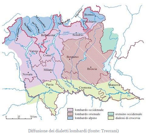 diffusione dialetti in Lombardia