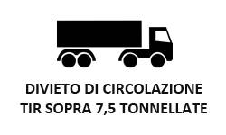 Divieto circolazione tir, camion, mezzi pesanti