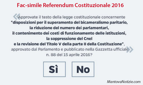 Esempio fac simile scheda referendum costituzionale 2016