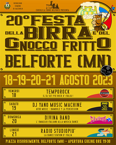 Festa del Gnocco Fritto e della Birra 2023 Belforte (MN)