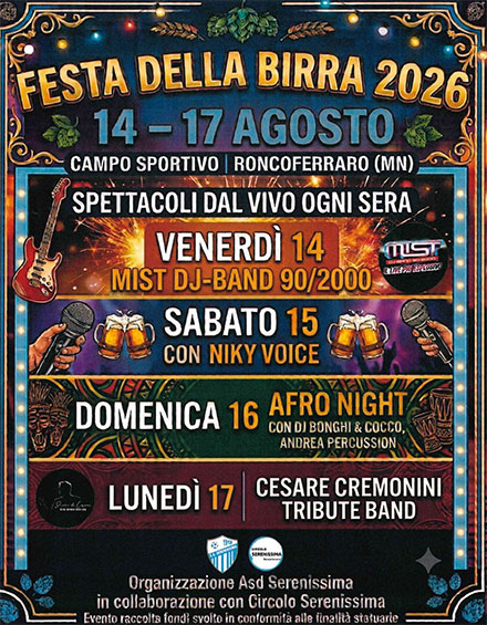 Festa della birra Roncoferraro (MN) 2026
