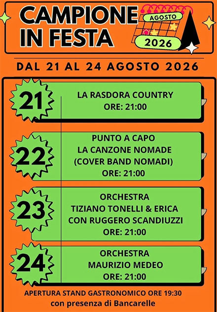 Festa 2026 Campione di Bagnolo San Vito (MN)