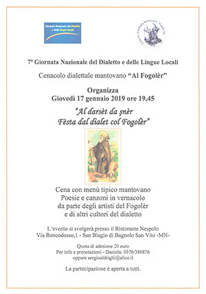 Festa del dialetto 2019 Fogolèr San Biagio Mantova