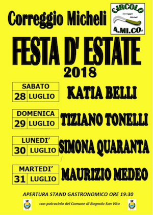 Festa Estate 2018 Correggio Micheli (MN)