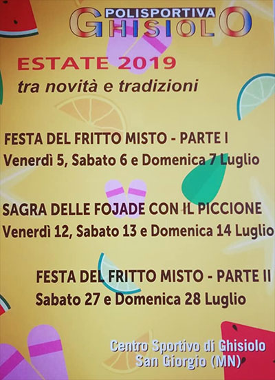 Festa fritto misto di mare 2019 Ghisiolo di San Giorgio Mantova
