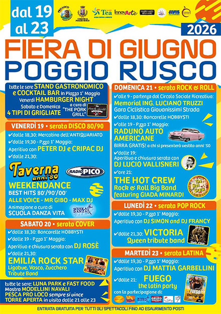 Festa giugno 2026 Poggio Rusco (MN)