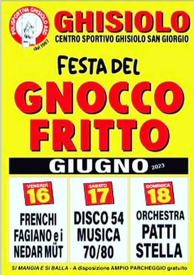 Festa Gnocco fritto Ghisiolo di San Giorgio di Mantova 2023