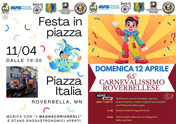 Festa in piazza e Carnevalissimo Roverbellese 2026 Roverbella (MN)