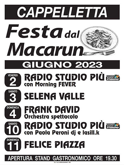 Festa dal Macarun 2023 Cappelletta (MN)
