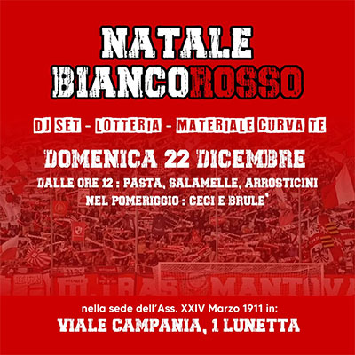 Natale biancorosso 2024 ultras Mantova Calcio
