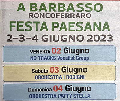 Festa Paesana Barbasso di Roncoferraro (MN) 2023