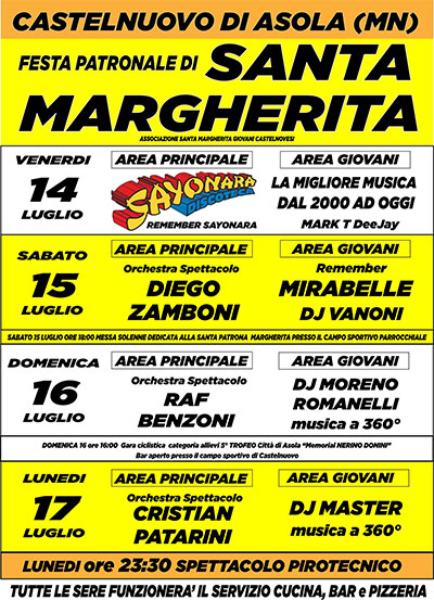 Festa di Santa Margherita 2023 Castelnuovo di Asola (MN)