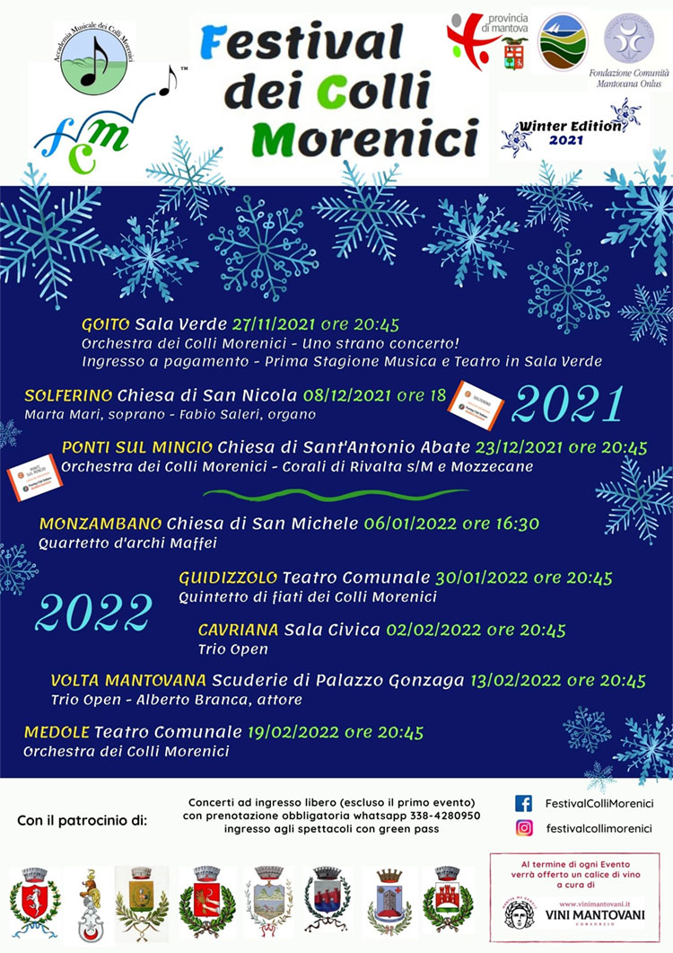 programma Festival dei Colli Morenici Winter Edition 2021 2022