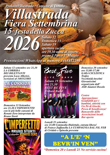 Fiera settembrina 2026 Villastrada (MN)
