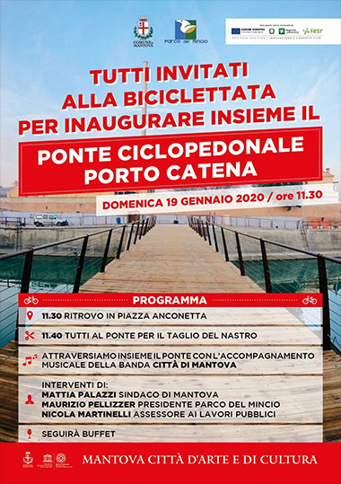 Inaugurazione ponte ciclabile Porto Catena Mantova 2020