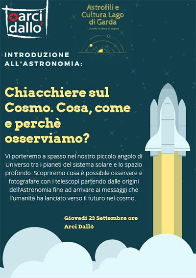 Introduzione Astronomia Arci Dallò Castiglione delle Stiviere Mantova 23/9/2021