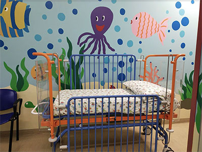 lettino pediatria ospedale Pieve di Coriano (MN)