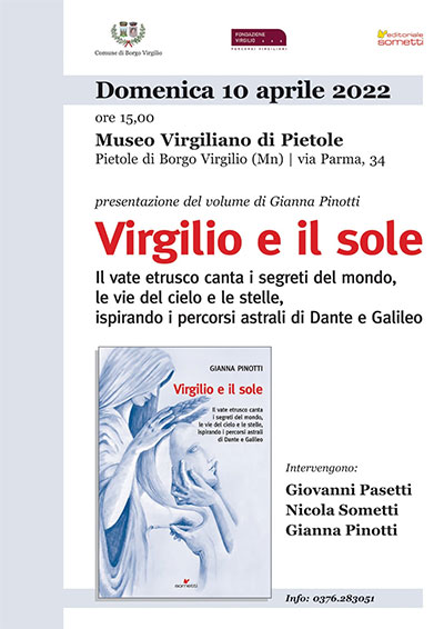 Presentazione libro Gianna Pinotti Virgilio e il sole Pietole (Mantova) 10/04/2022