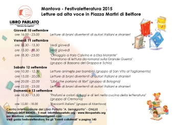 Libro Parlato Festivaletteratura 2015 Mantova