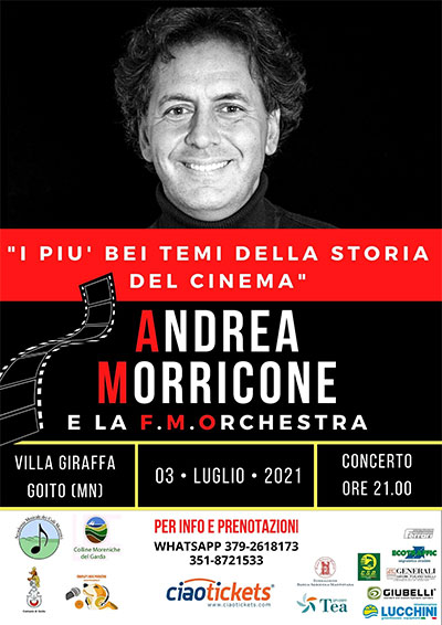 Concerto Andrea Morricone Goito Mantova 2021 I più bei temi della storia del cinema