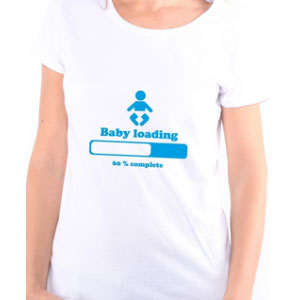 Maglietta Donna Incinta con disegno e scritta Baby Loading