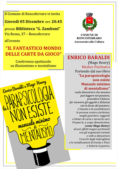 Enrico Baraldi Mago Henry Roncoferraro (Mantova) 5/12/2019