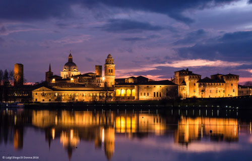 Mantova, veduta all'imbrunire", di Luigi Diego Di Donna