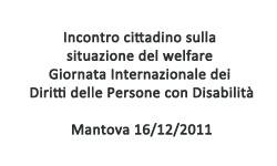 Giornata Internazionale dei Diritti delle Persone con Disabilità 2011 Mantova 