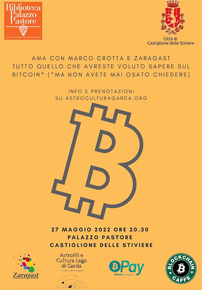 Incontro Marco Crotta e Zaragast Bitcoin Castiglione delle Stiviere (Mantova) 2022