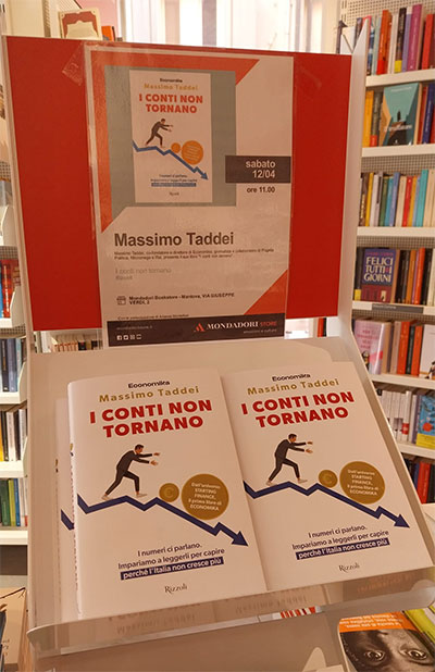 I conti non tornano Massimo Taddei Mantova Libreria Mondadori 2025